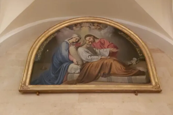 A painting of the Holy Family at the Church of St. Joseph in Beirut, Lebanon.